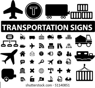 36 professional transportation signs. vector
