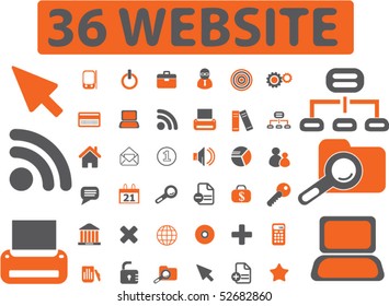 36 carteles profesionales en la página web. vector