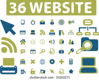 36 carteles profesionales en la página web. vector