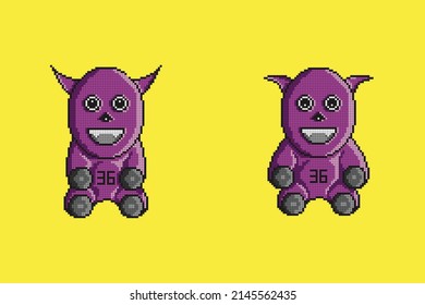 36 Purple Spirit Doll With Yellow Background