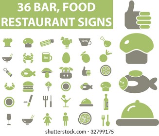 36 restaurant, bar, food signs. vector. please, visit my portfolio to find more similar.