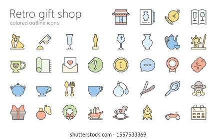 36 retro outline icons for Instagram profile, web, mobile app, presentations and other