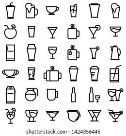 36 Set of flat icons about food and drink