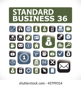 36 standard business buttons. vector