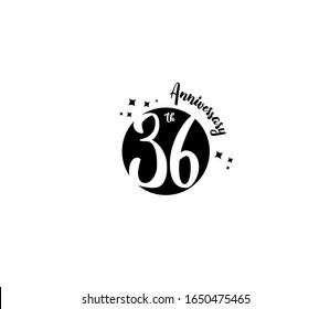 36 th anniversary or birthday celebration design template Vector. 