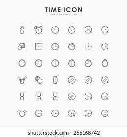 36 Time And Clock Line Icons