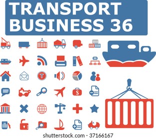 36 íconos del negocio del transporte. vector