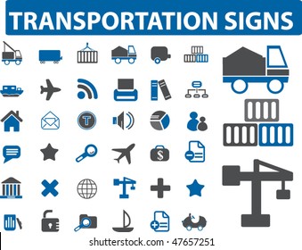 36 señales de transporte. vector