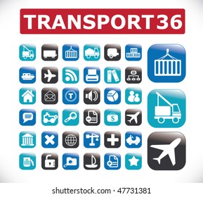 36 transportation signs. vector