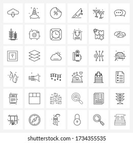 36 Universal Icons Pixel Perfect Symbols of chat; drinks; discount; drink; house Vector Illustration