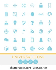 36 universal icons for web and mobile. Vector icon set.