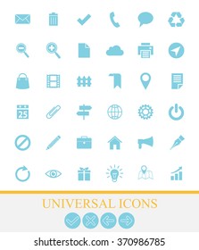 36 universal icons for web and mobile. Vector icon set.