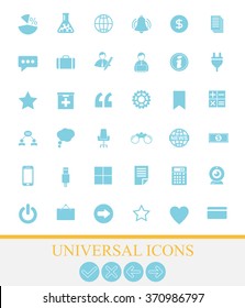 36 universal icons for web and mobile. Vector icon set.