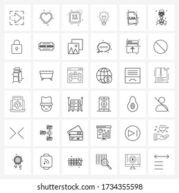 36 Universal Line Icon Pixel Perfect Symbols of file type; work; date; office; idea Vector Illustration
