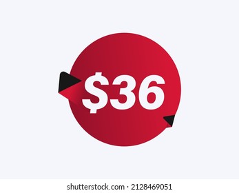 $36 USD sticker vector illustration