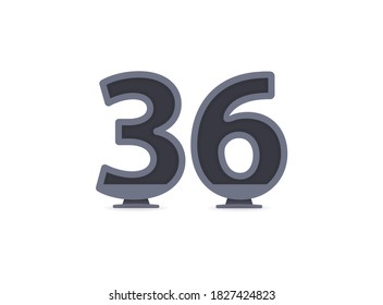 36 vector number design. For logo, brand label, design elements, corporate identity, application etc. İsolated vector illustration          