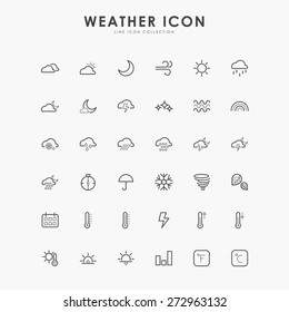 36 weather minimal line icons