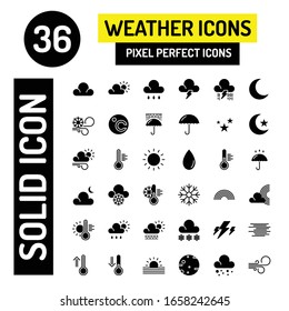 36 Weather Solid icon, Modern weather icons set, vector Illustration. eps 10