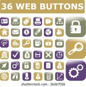 36 web buttons. vector