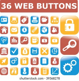 36 web buttons. vector