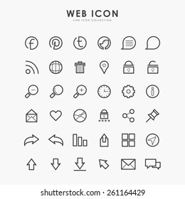 36 web icon on line icon concept