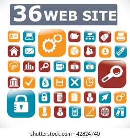 36 web site buttons. vector