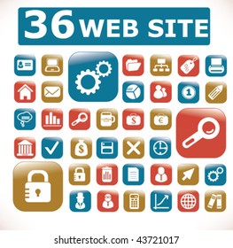 36 web site buttons. vector