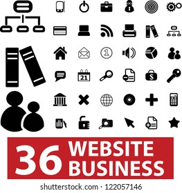 36 website business icons set, vector