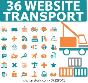 36 iconos de transporte de sitios web. vector