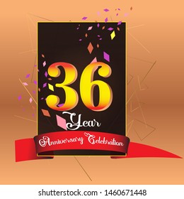 36 Year Anniversary Celebration Vector Template Design Illustration