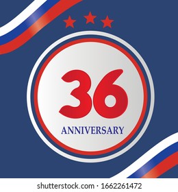 36 Year Anniversary Celebration Vector Template Design Illustration