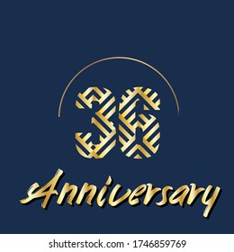 36 year anniversary celebration, vector design for celebrations, invitation cards and greeting cards