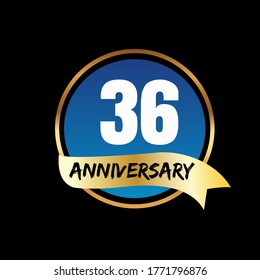 36 year anniversary celebration, vector design for celebrations, invitation cards and greeting cards