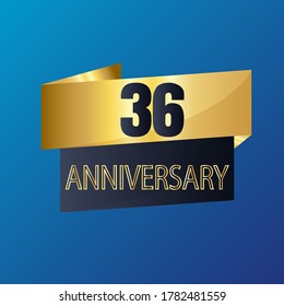 36 year anniversary celebration, vector design for celebrations, invitation cards and greeting cards