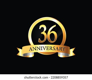 36 Year Anniversary Celebration Vector Design Stock Vector (Royalty ...