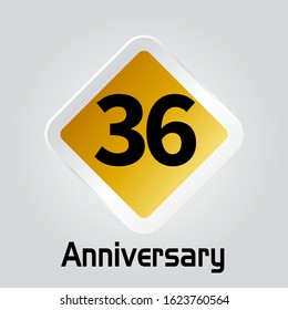 36 Year Anniversary Vector Template Design Illustration