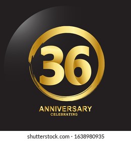 36 Year Anniversary Vector Template Design Illustration