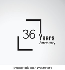 36 Year Anniversary Vector Template Design Illustration box