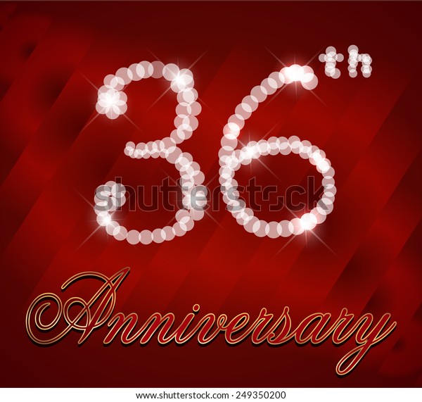 36 Year Happy Anniversary Card 36th Stock Vector (Royalty Free) 249350200