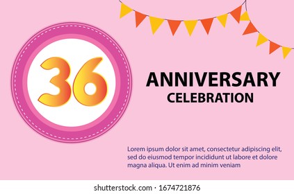 36 years anniversary celebration logo vector template design