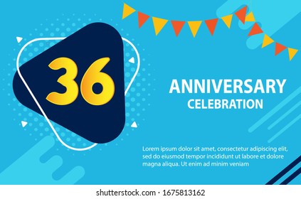 36 years anniversary celebration logo vector template design