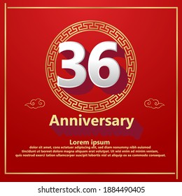 36 years anniversary celebration logo vector template design