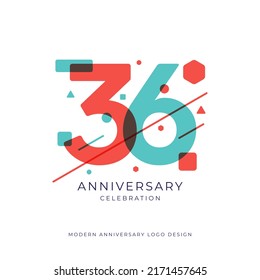 36 years anniversary celebration logo design template vector