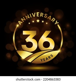 36 years anniversary, Anniversary celebration logo design. vector template illustration