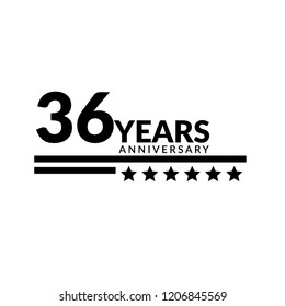 36 years anniversary celebration simple logo