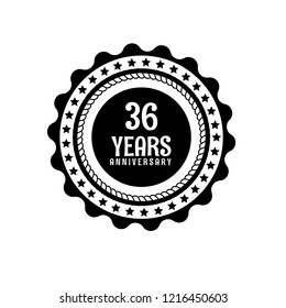 36 years anniversary celebration simple emblem, label, badge, logo. vintage logo, 36 year sign, jubilee, greeting card