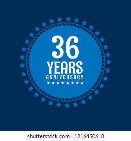 36 years anniversary celebration simple emblem, label, badge, logo. vintage logo, 36 year sign, jubilee, greeting card