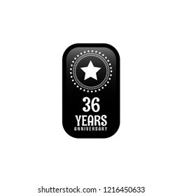 36 years anniversary celebration simple emblem, label, badge, logo. vintage logo, 36 year sign, jubilee, greeting card