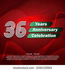 36 years anniversary celebration template design illustration