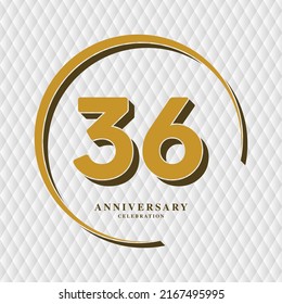 36 Years Anniversary Celebration Vector Template Design Illustration